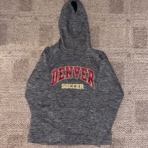 Youth university of Denver pioneers soccer sweatshirt hoodie pullover new gray